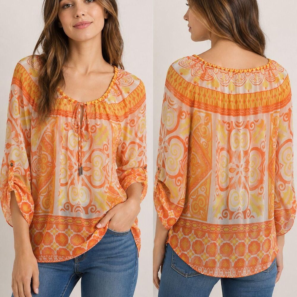 Hale-bob Women's Orange Blouse